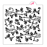 Gothic Rose Pattern Cookie Stencil