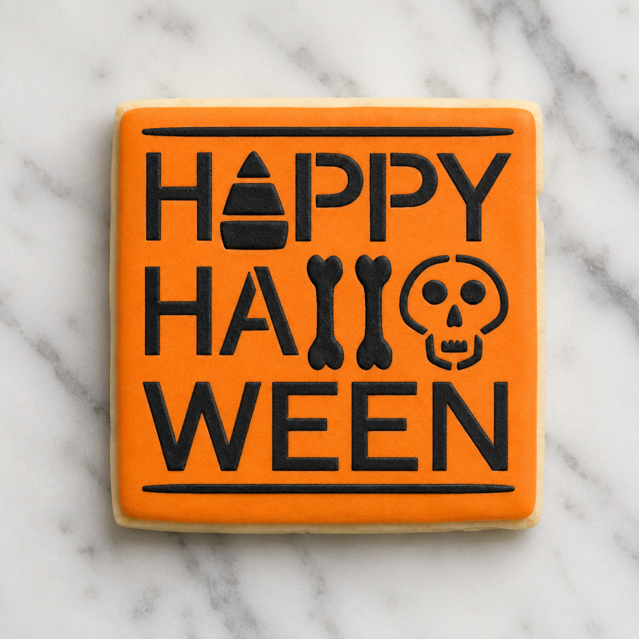 Happy Halloween Symbols Cookie Stencil