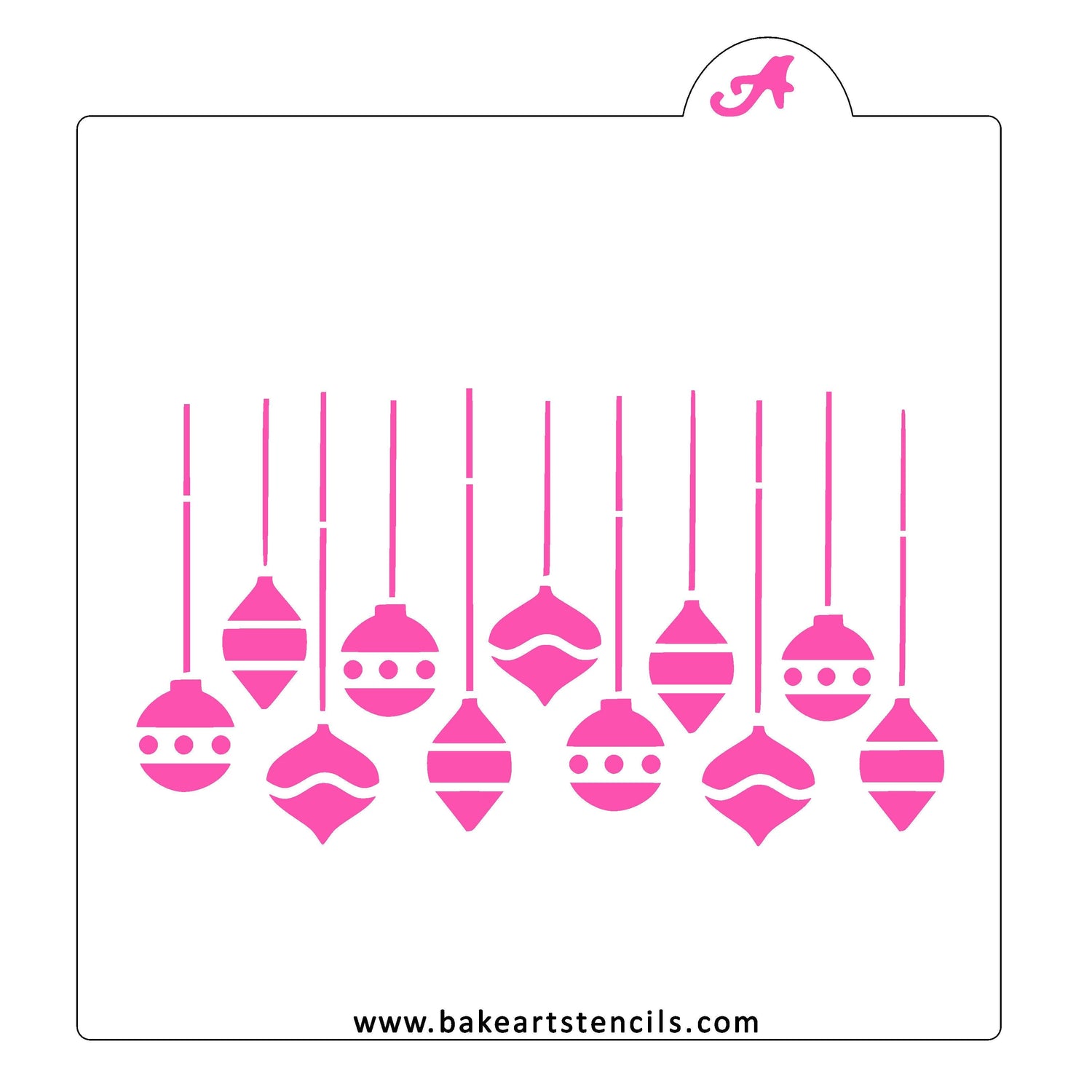 Hanging Ornaments Cookie Stencil