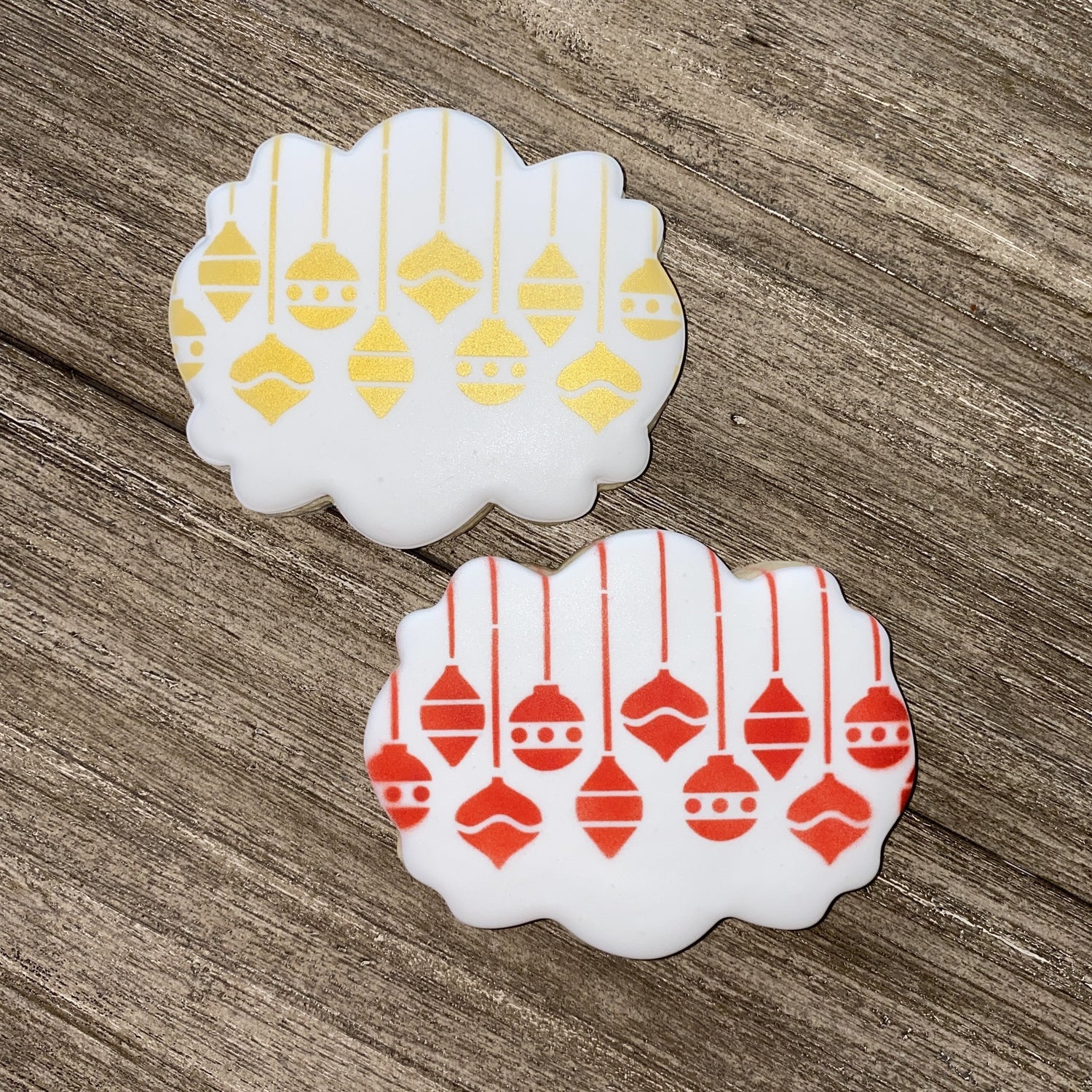 Hanging Ornaments Cookie Stencil