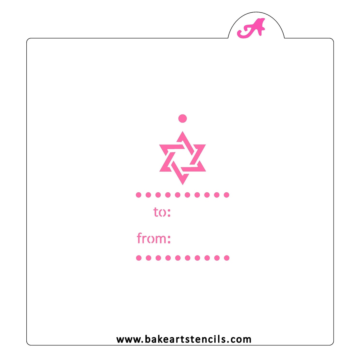 Hanukkah Gift Tag Cookie Stencil