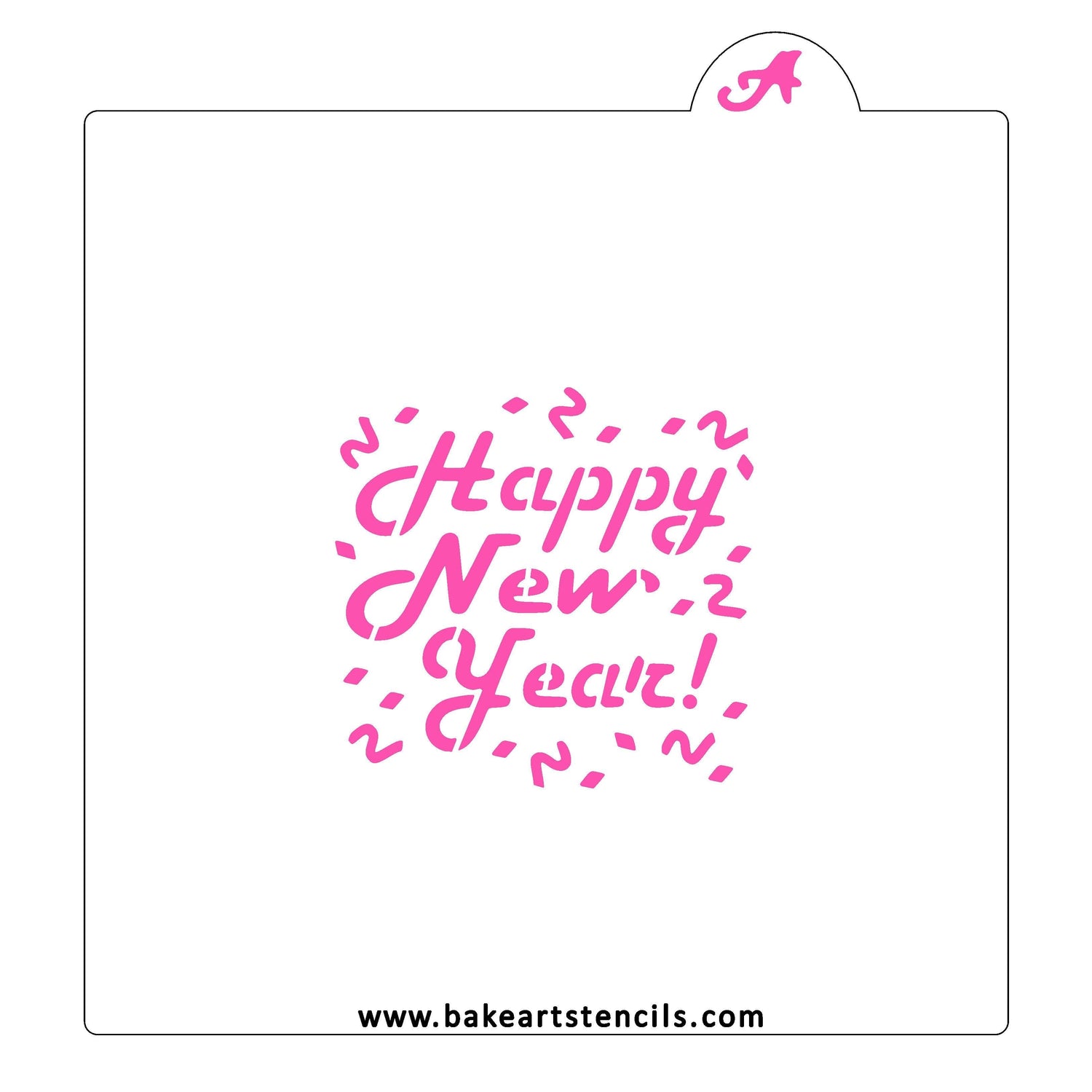 Happy New Year Celebration Cookie Stencil