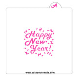 Happy New Year Celebration Cookie Stencil