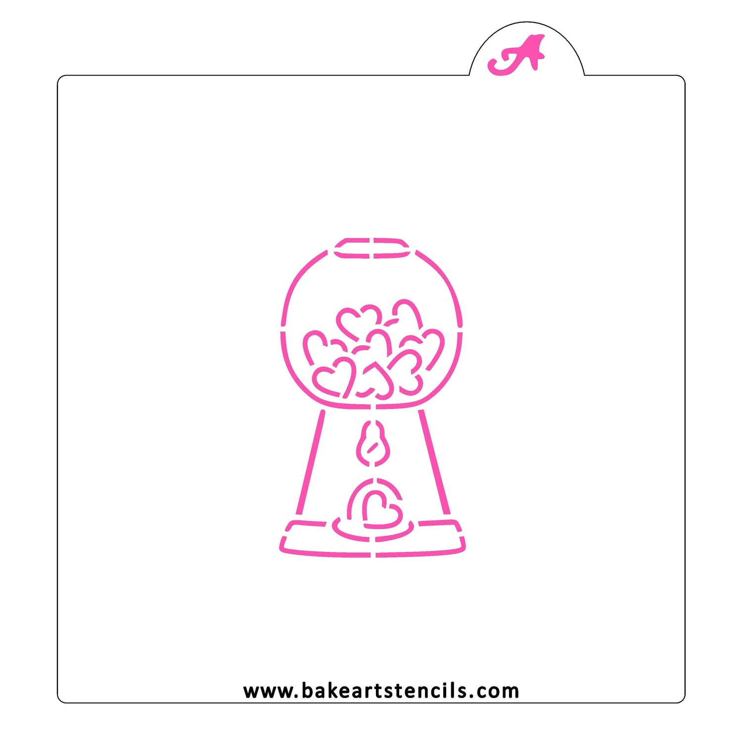 Heart Gumball Machine PYO Stencil