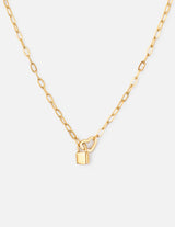 Heart Lock Paperclip Chain Necklace