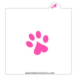 Heart Paw Print Cookie Stencil