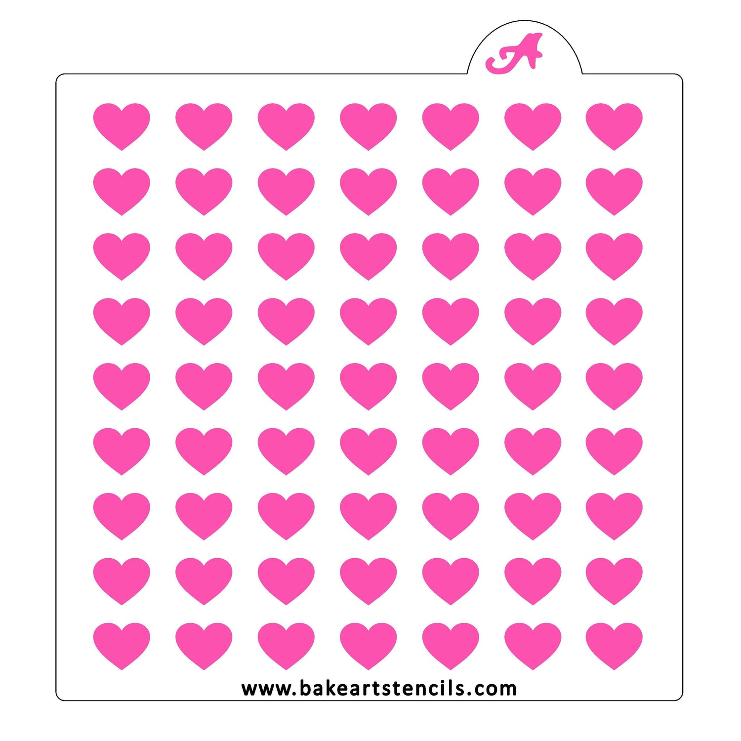 Hearts In Line Pattern Stencil