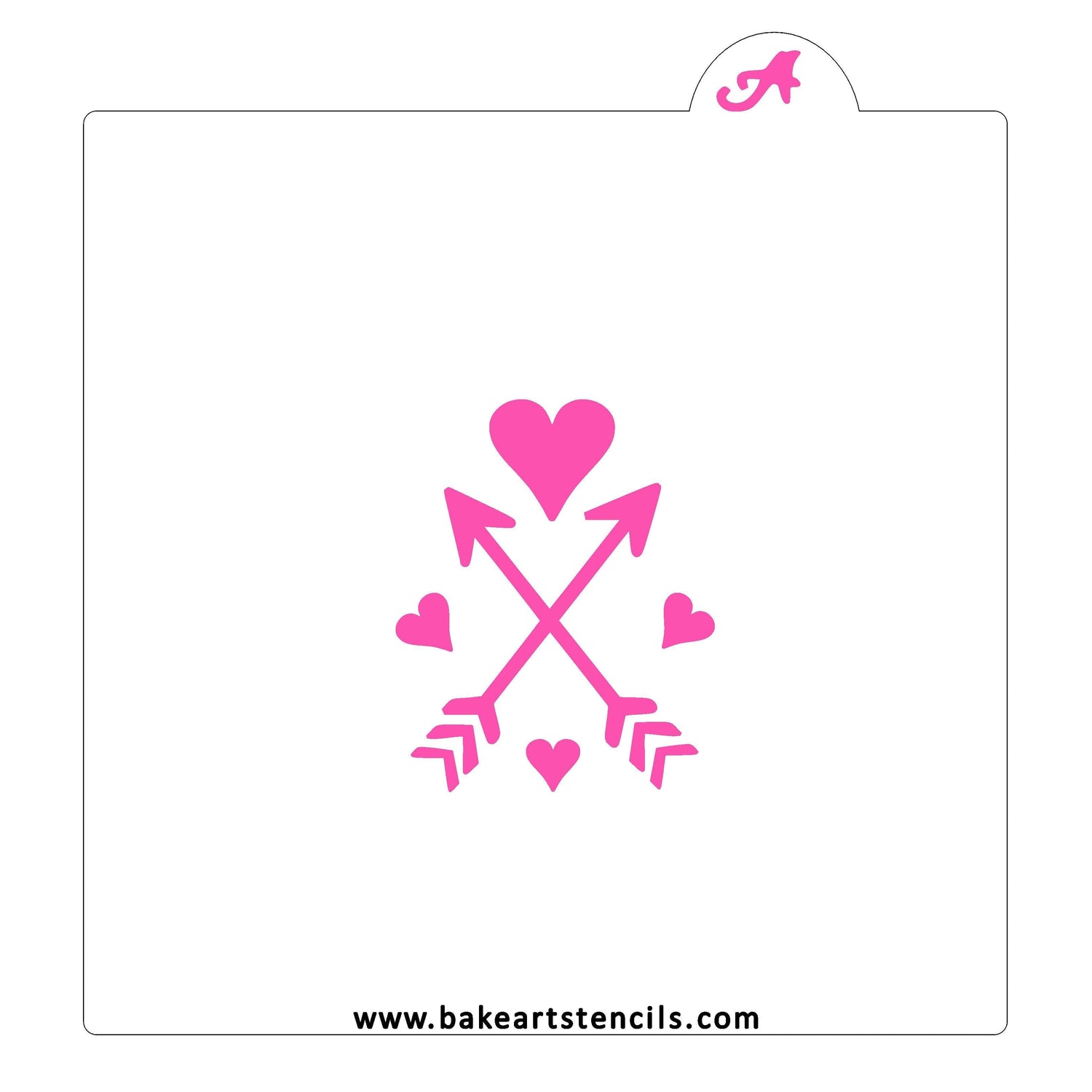 Hearts and Arrows Cookie Stencil