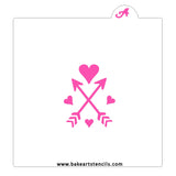 Hearts and Arrows Cookie Stencil