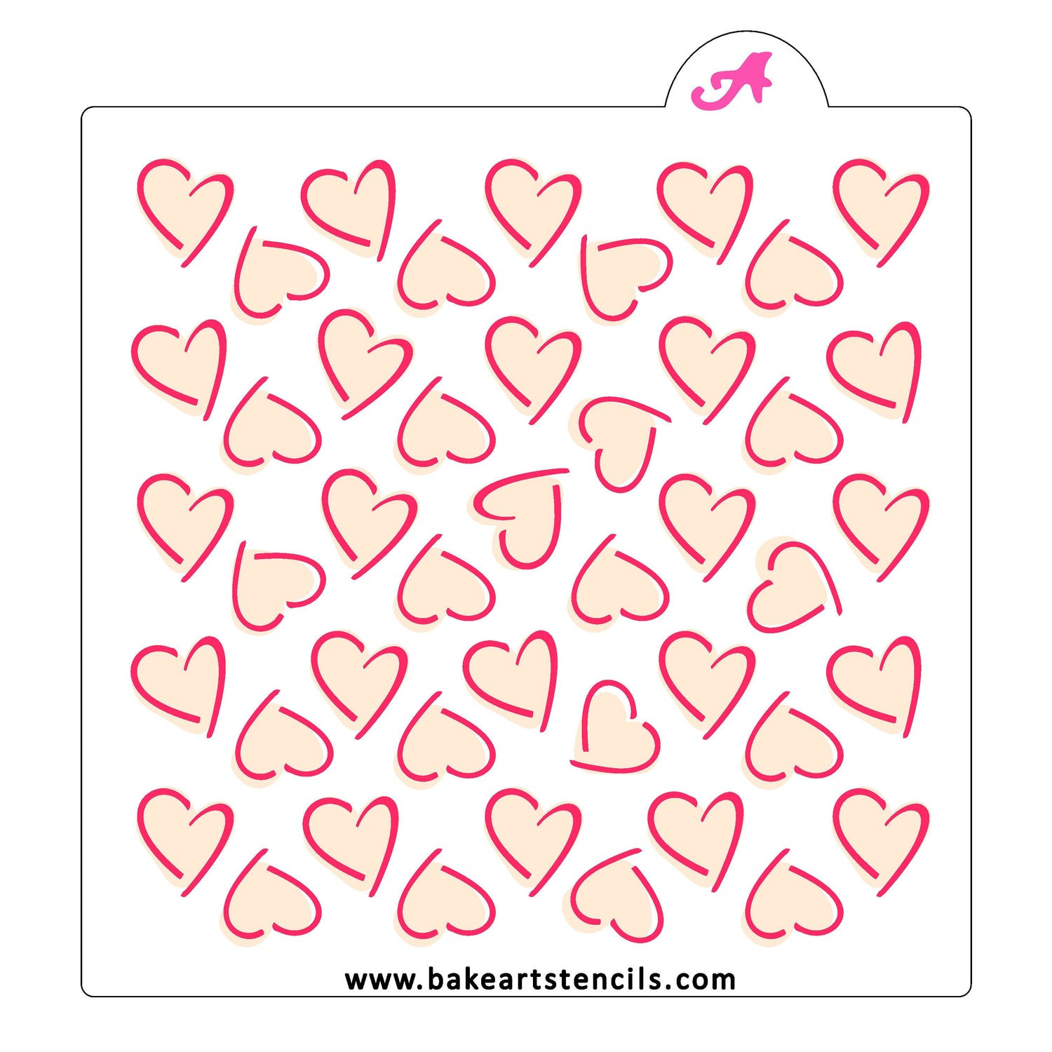 Highlighted Hearts Pattern Stencil Set
