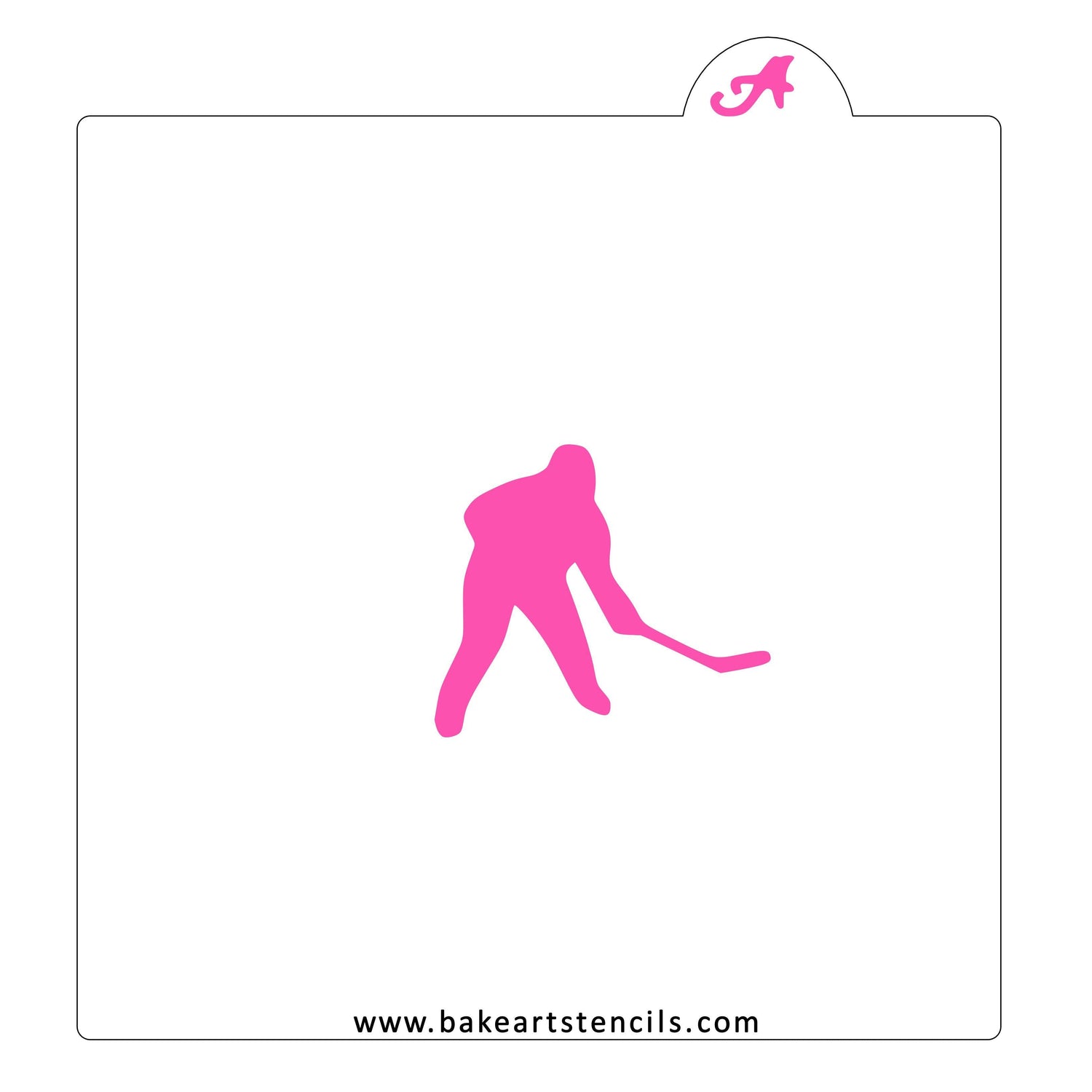 Hockey Player Cookie Stencil