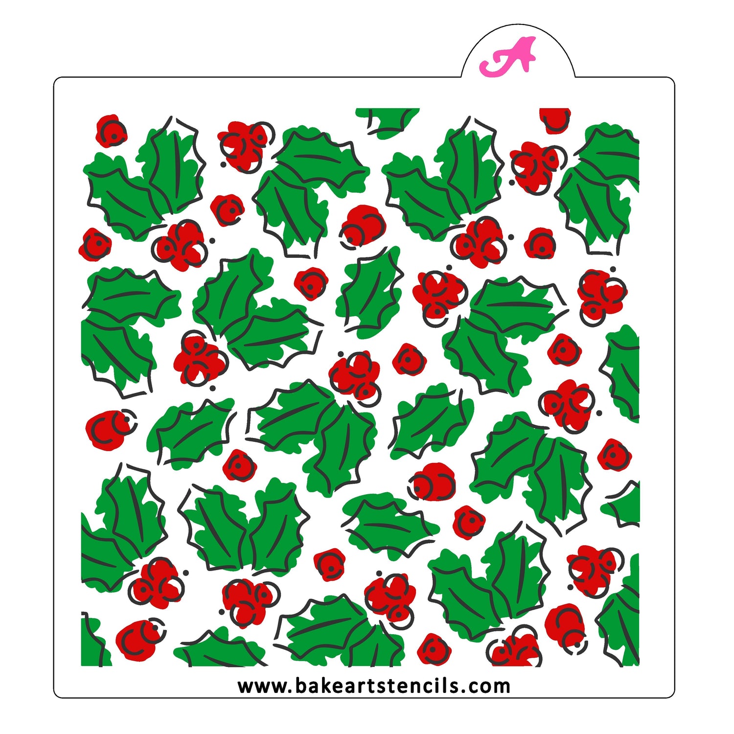 Holiday Holly Cookie Stencil Set