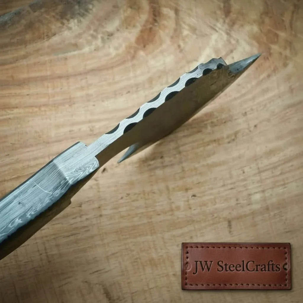 Damascus Cleaver Hatchet with Broad Forged Blade