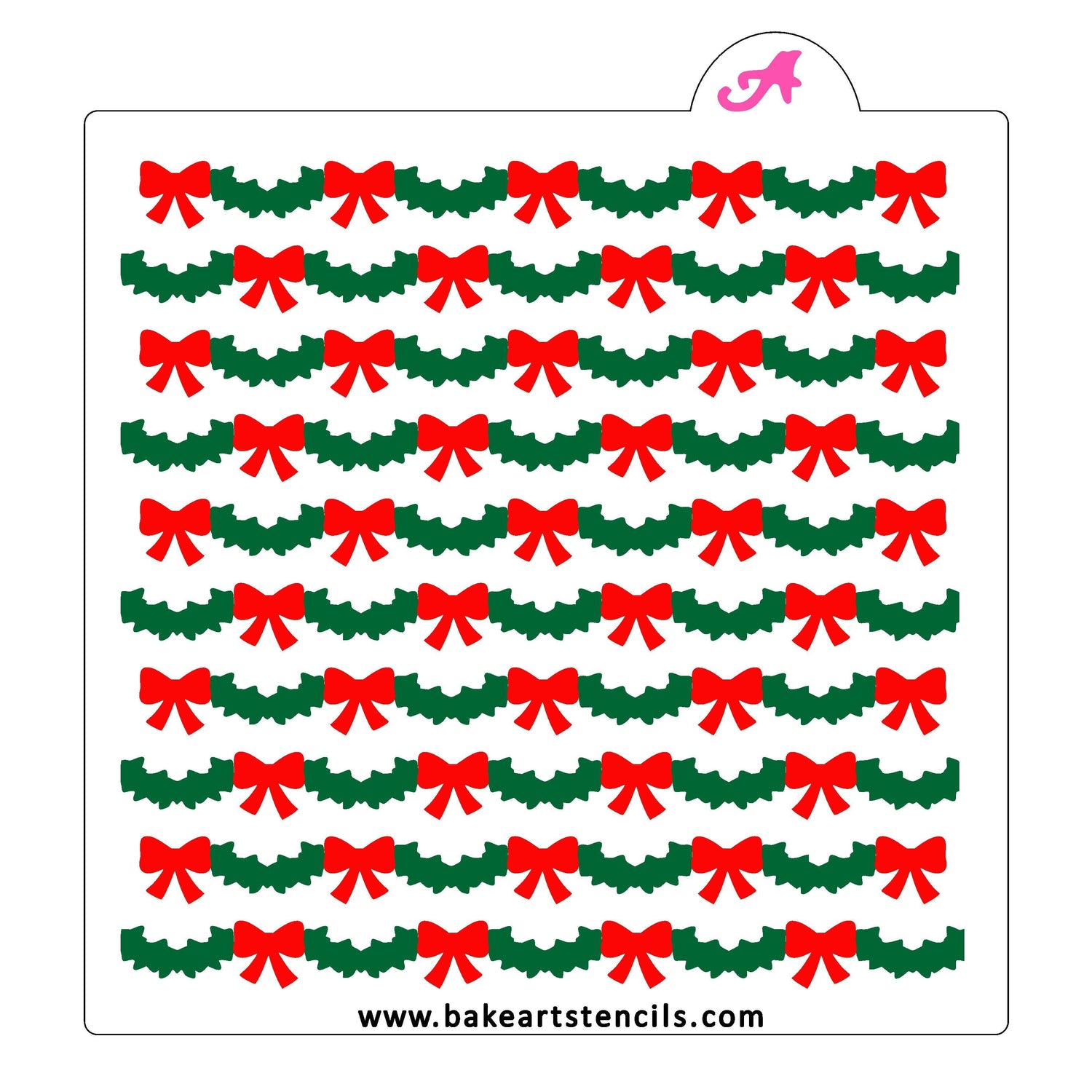 Holly and Bows Pattern Stencil Set
