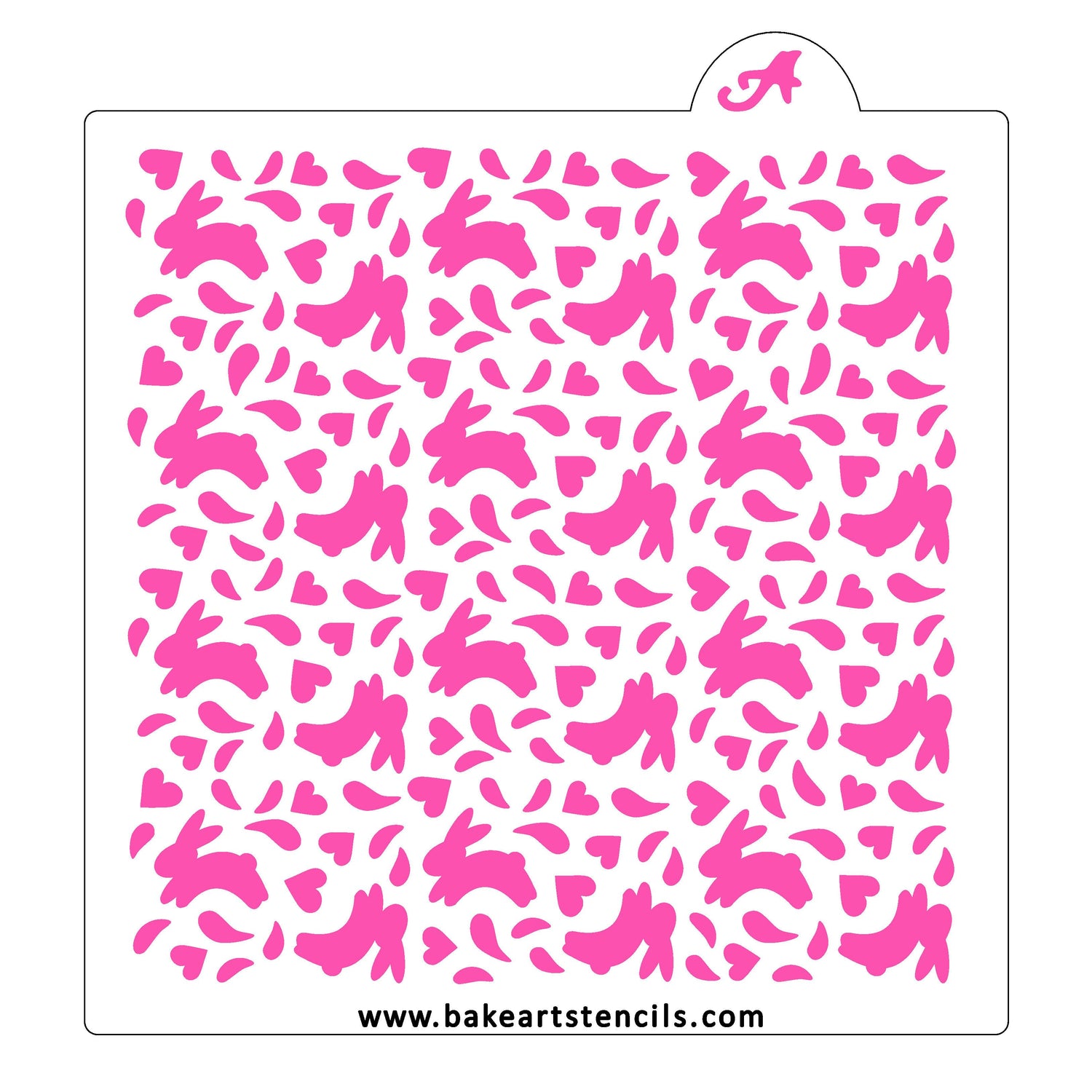 Hoppy Hearts Stencil