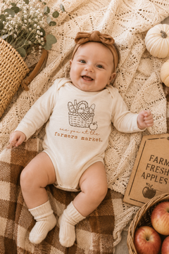Farmers Market Organic Bodysuit Long Sleeve by Tenth & Pine, product image 3