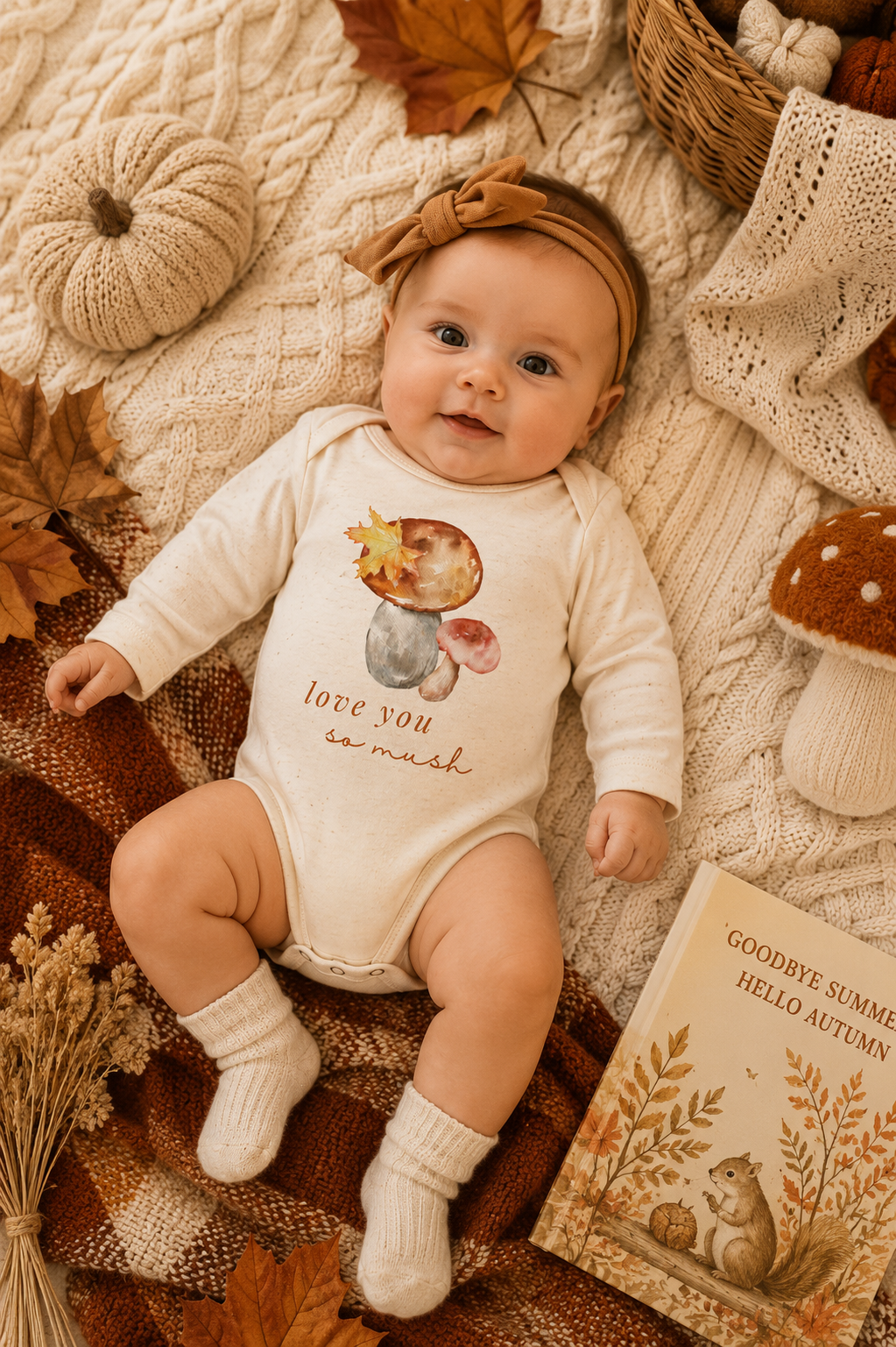 Love You So Mush Organic Bodysuit Long Sleeve by Tenth & Pine, product image 3