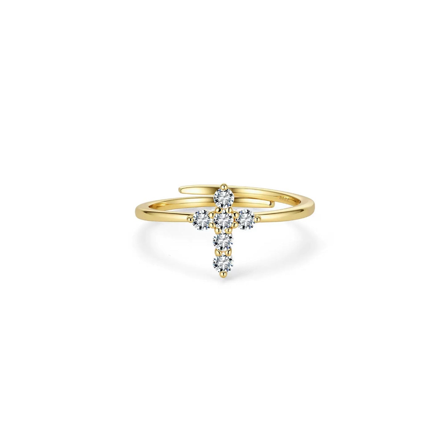 Cross Accent Adjustable Ring