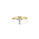 Cross Accent Adjustable Ring by Starlight Jewelry