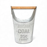 Metal Coal Bucket with Wood Handle