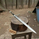 Handmade Crusader Sword in Polished Steel with Medieval Crossguard