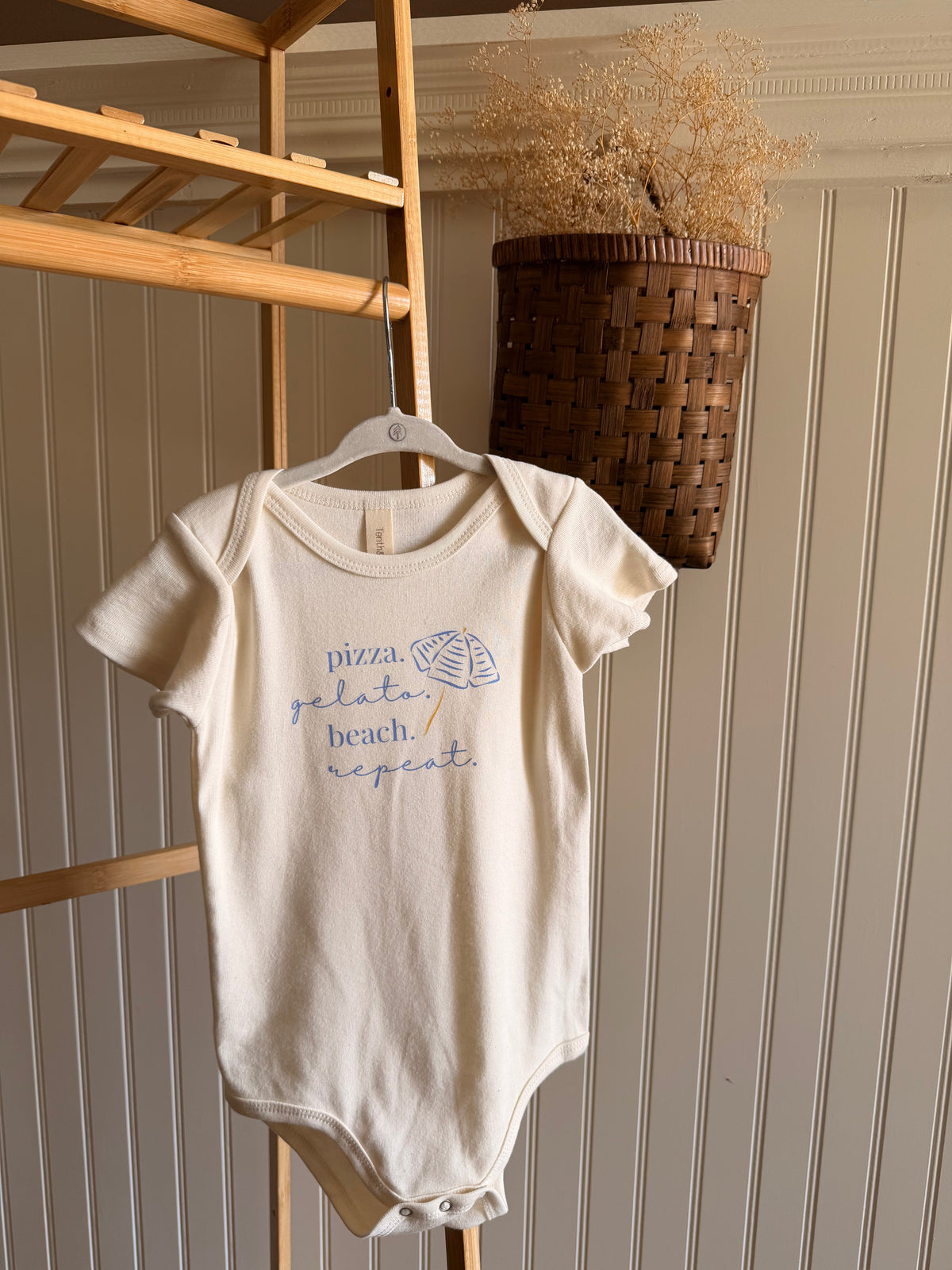 Pizza Gelato Beach Organic Cotton Baby Bodysuit by Tenth & Pine, product image 2