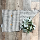 COVER ONLY: RECTANGLE  CREAM/ DARK CHARCOALSTRIPES PILLOW COVER (no insert)