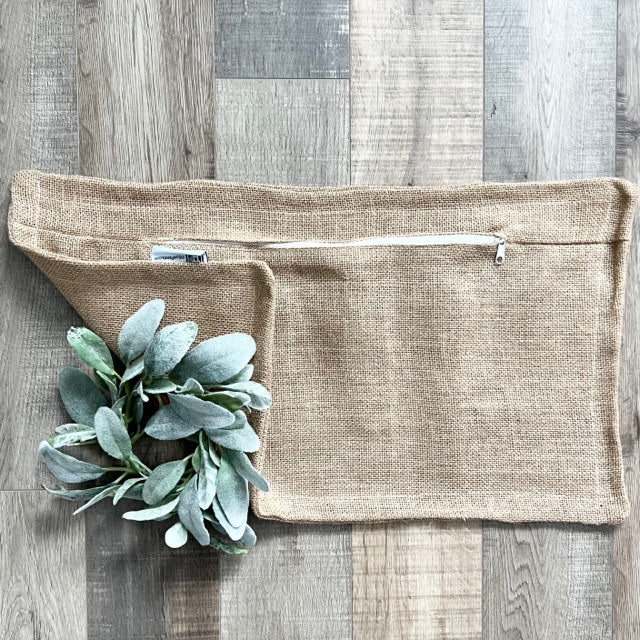 COVER ONLY: RECTANGLE BURLAP PILLOW COVER (no insert)