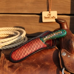 Emerald Ridge Skinner Knife 7" Handmade Green Resin Damascus Blade by JW SteelCrafts, product image 2