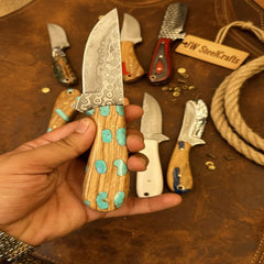 Ranchland Blade Collection Handmade Set of 8 Damascus Steel Knives by JW SteelCrafts, product image 3