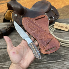 Camotrail Skinner Knife 8" Handmade Camo Finish Stag Handle - JW Steelcrafts by JW SteelCrafts, product image 2