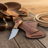 Rancher's Dualwood Cowboy Knife 7" Handmade Pakka and Olive Wood Handle by JW SteelCrafts