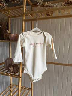 Apple Picking Crew Organic Bodysuit Long Sleeve by Tenth & Pine, product image 2