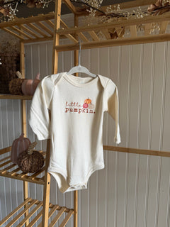Little Pumpkin Stack Organic Bodysuit Long Sleeve by Tenth & Pine, product image 2