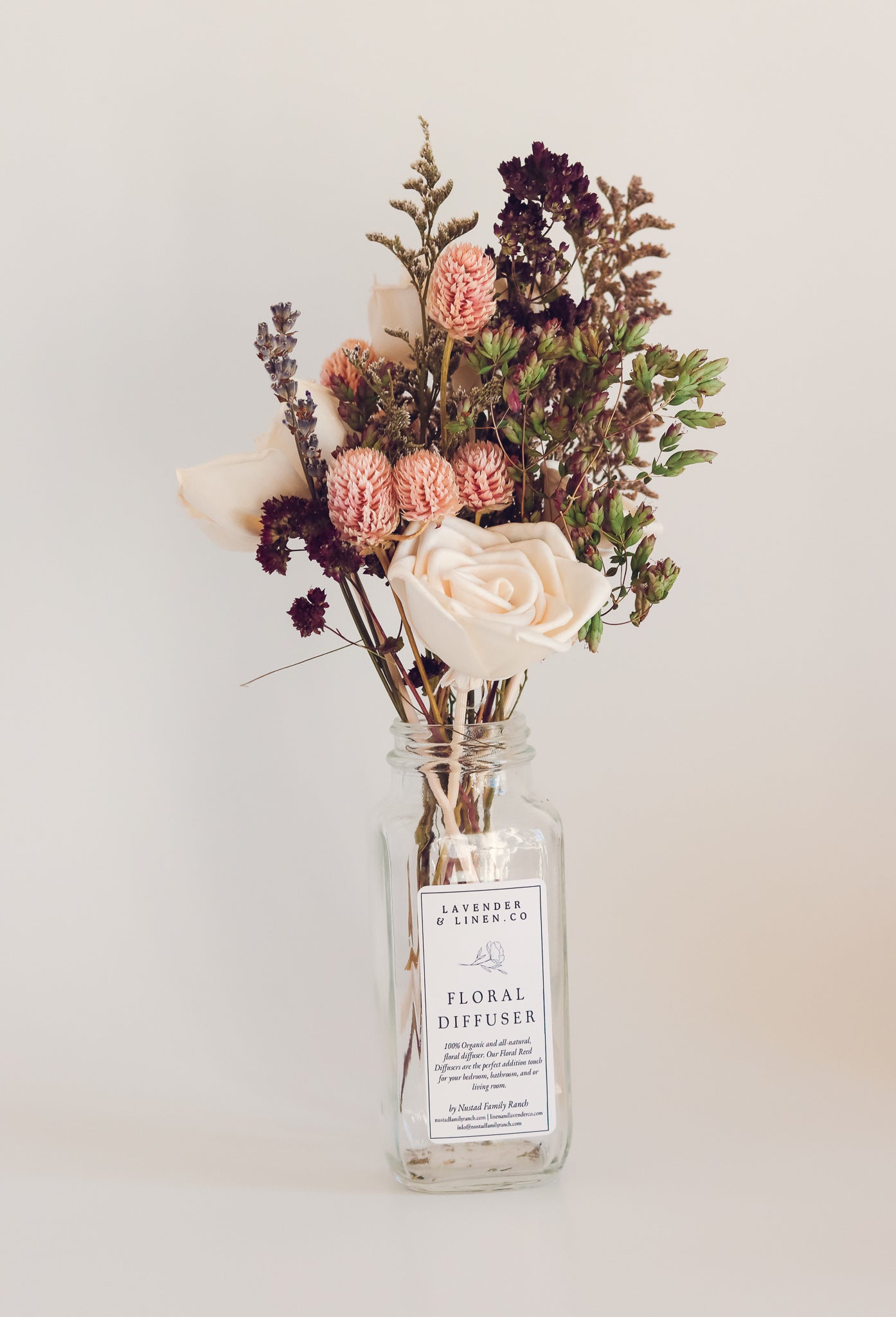 Dried Flower Reed Diffuser | Floral Home Fragrance with Caspia 8oz