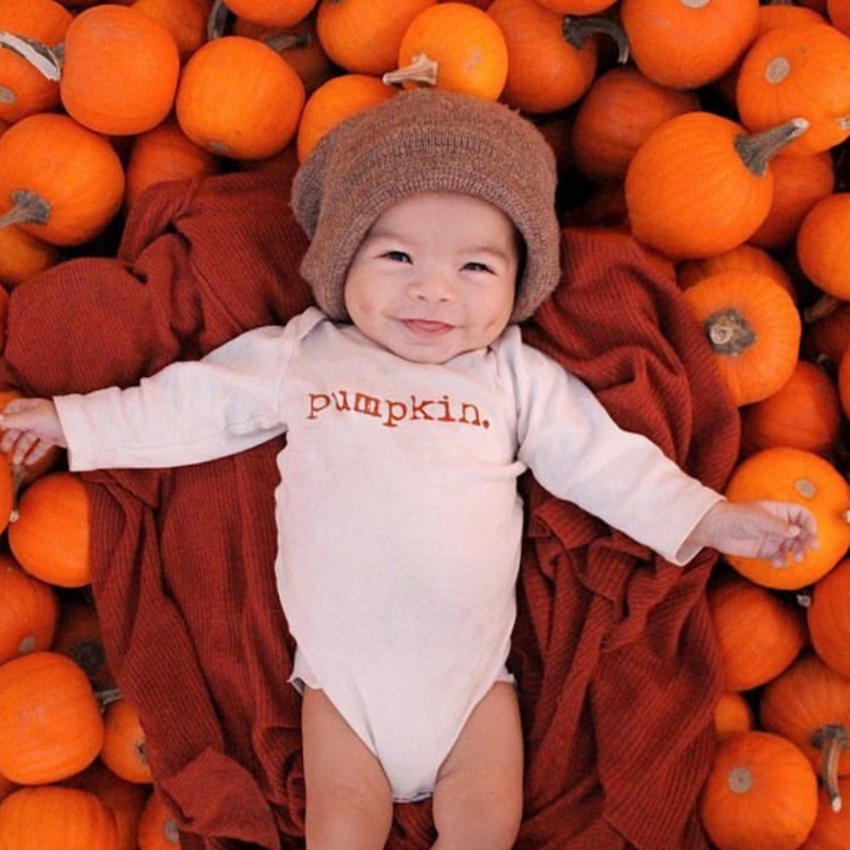 Pumpkin Organic Bodysuit Long Sleeve by Tenth & Pine, product image 9