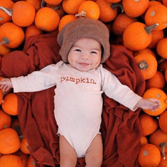 Pumpkin Organic Bodysuit Long Sleeve by Tenth & Pine, product image 9