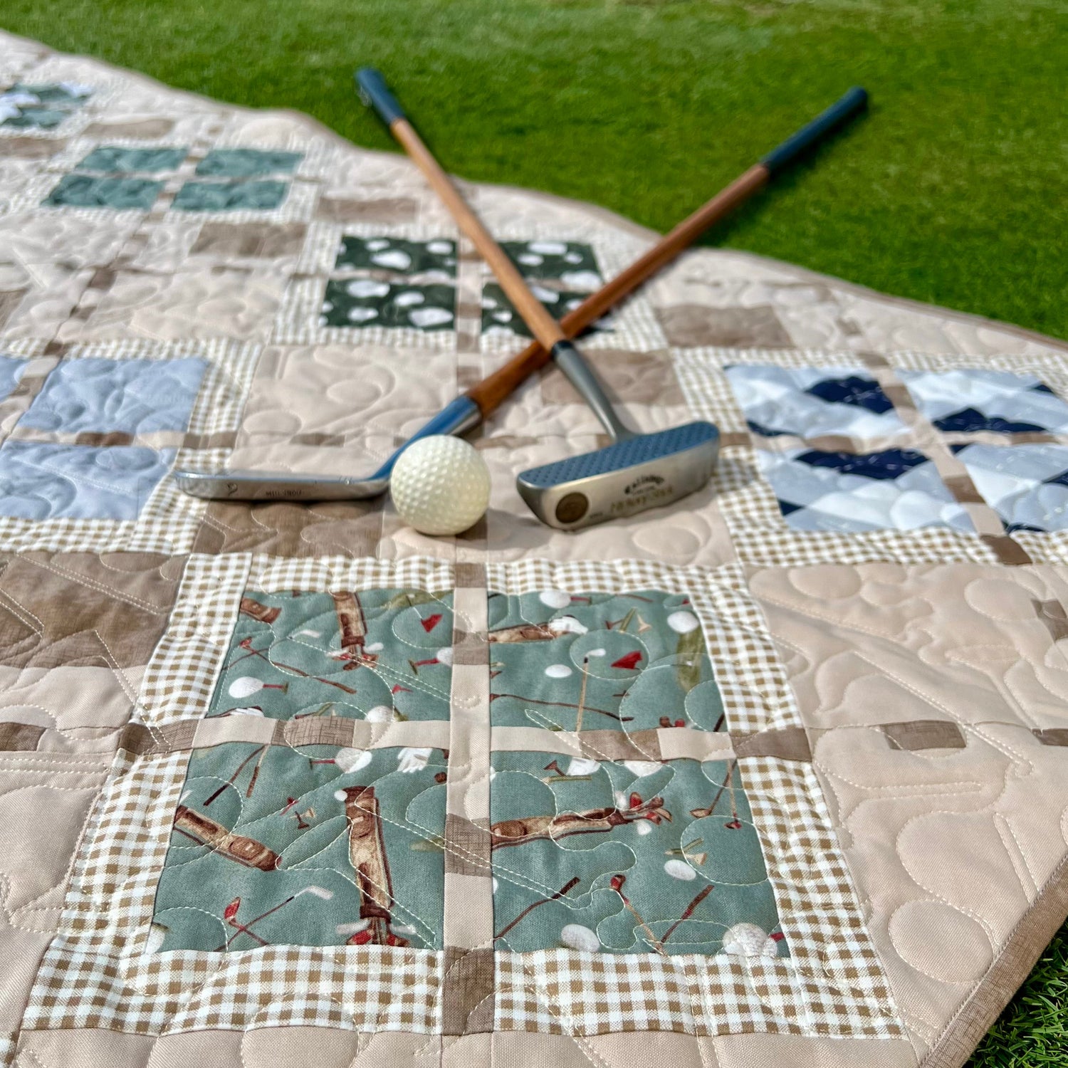 Match Play Argyle Golf Quilt Pattern - Paper Print Version