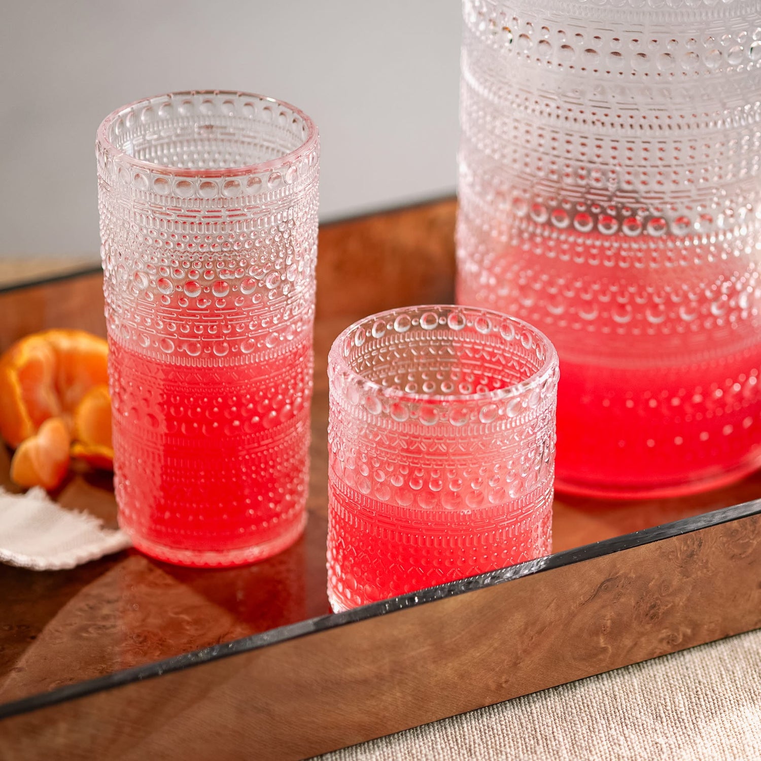 Clear Melamine Dot Drinkware Set | Complete Collection