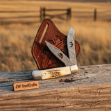 Praying Cowboy Trapper Knife with Stag Horn Handle