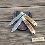 Stagpoint Lockback knife Set with Synthetic Stag Handle