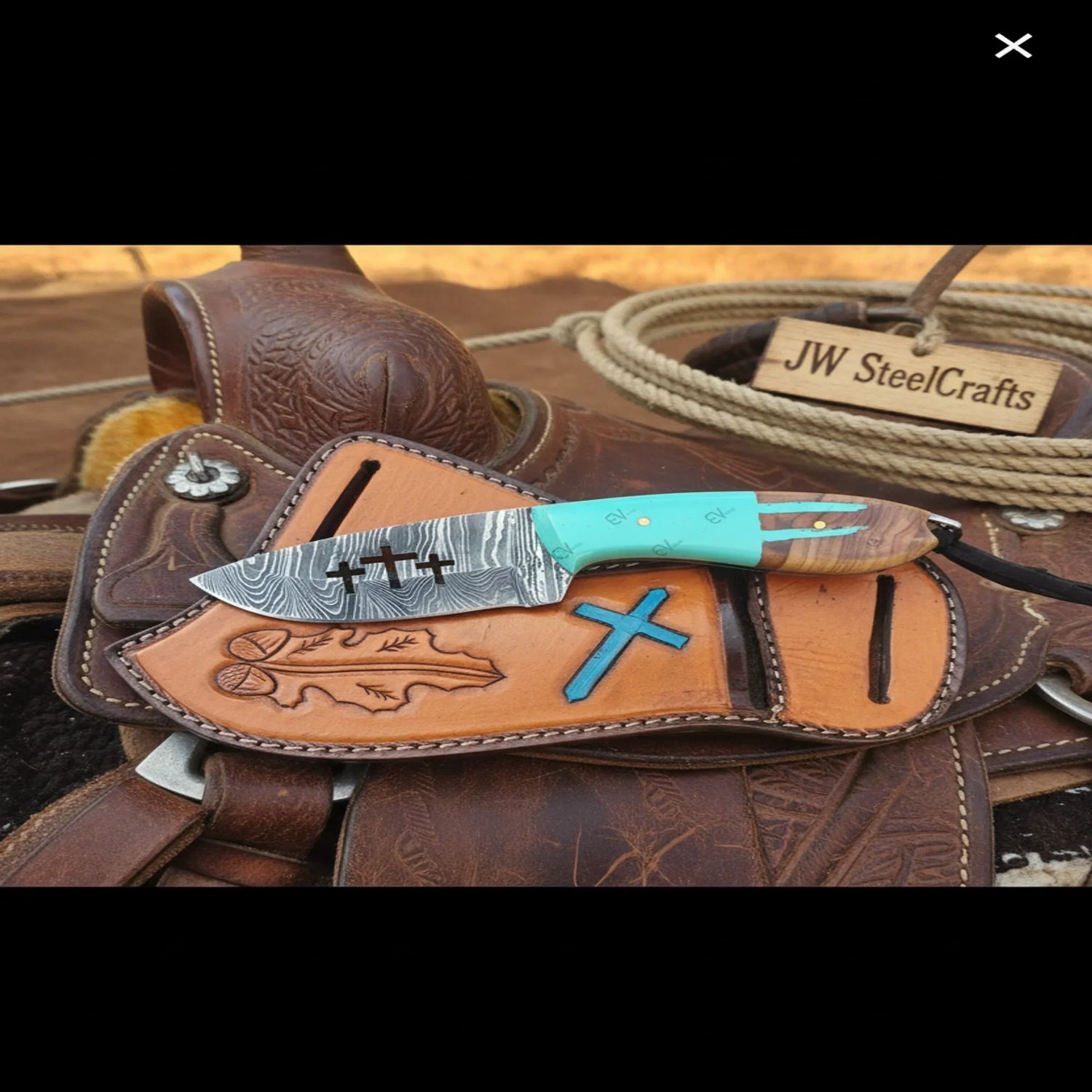 Damascus Skinner Knife 7