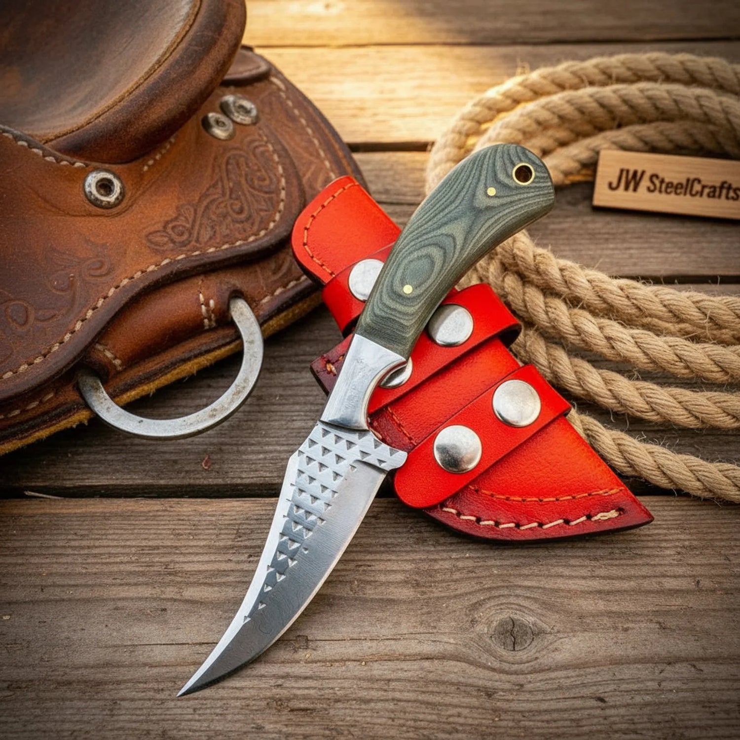 Rasp Steel Hawkbill Knife 8
