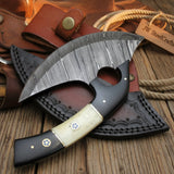 Tivoli Ulu Knife with Black and White Split Resin Handle