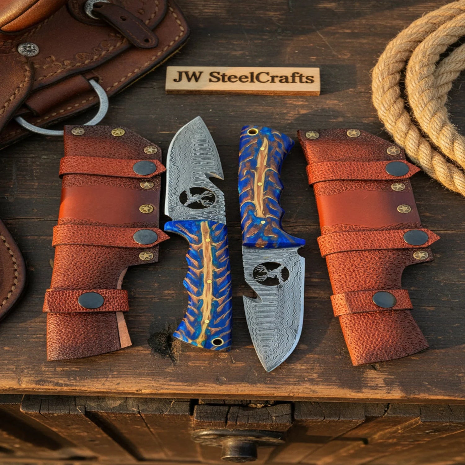 Handmade Skinner Knife Set of 2 7