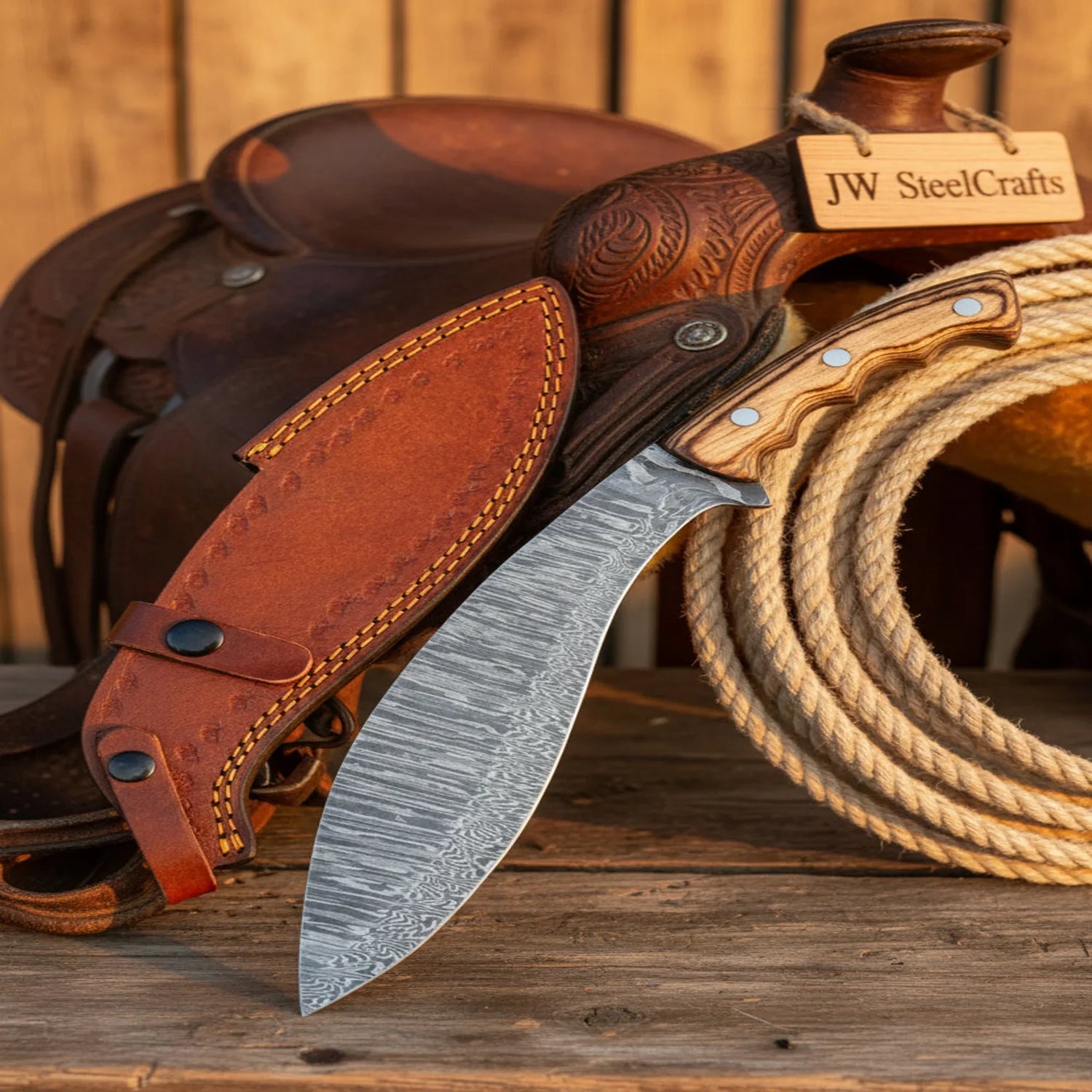 Damascus Kukri Knife 14