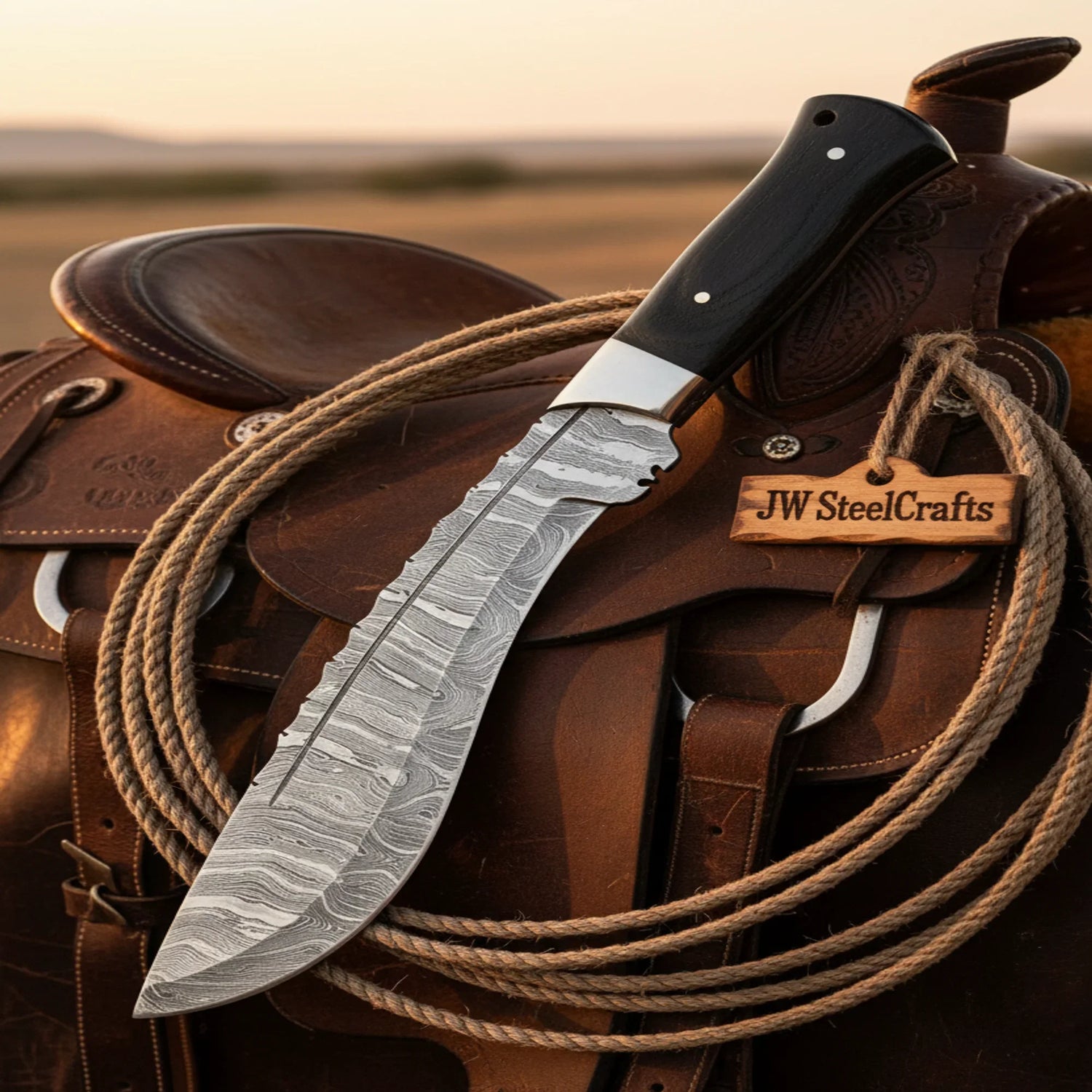 Handmade Damascus Steel Kukri Knife 8
