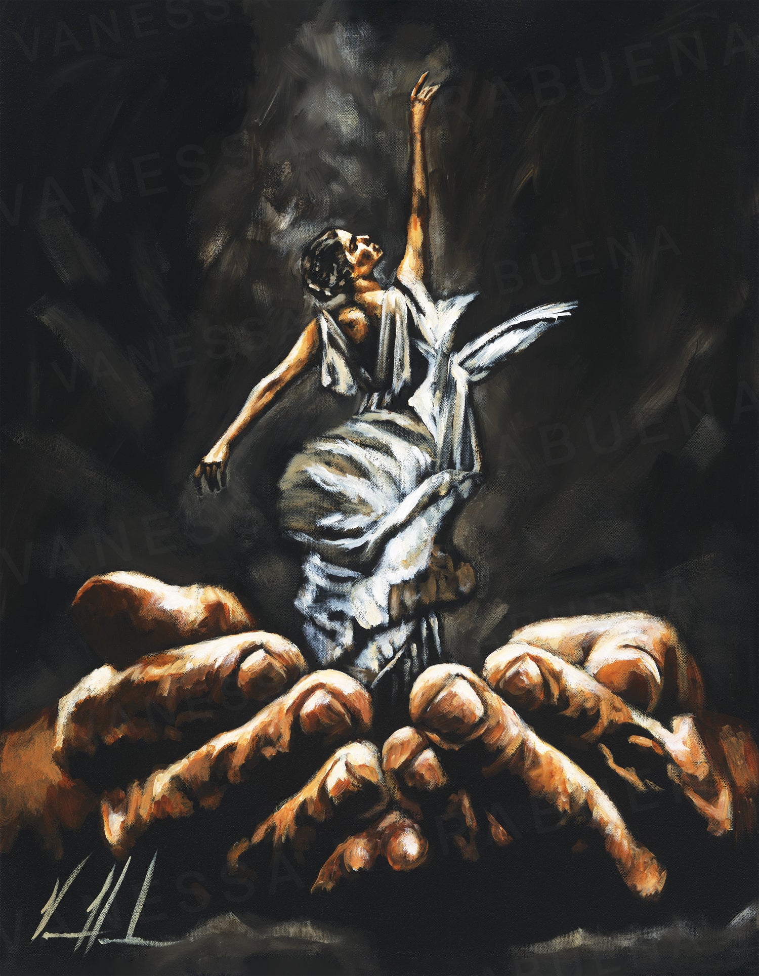 Endless Dance in the Father’s Hands - Black Background