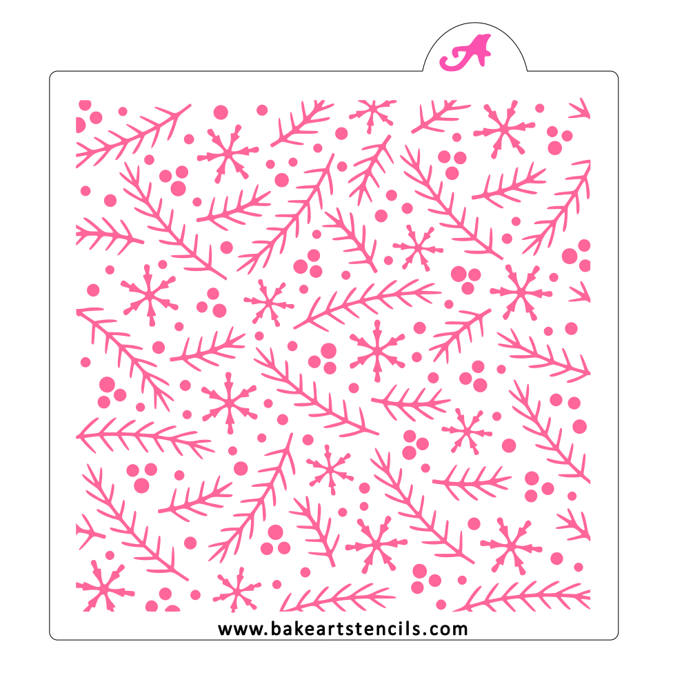 Snow Berries Cookie Stencil: Winter Baking