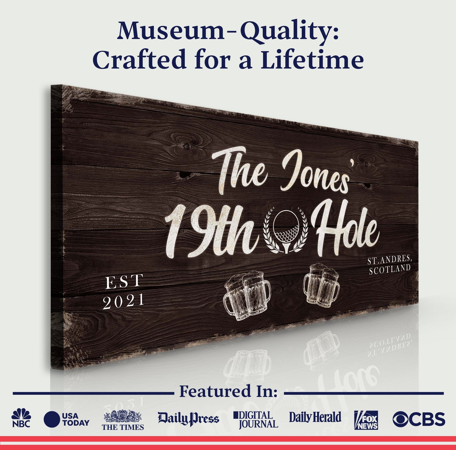 19th Hole Golf Personalized Sign II